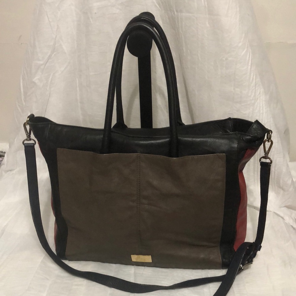 Nardelli Colorblock Made in Italy Leather Tote Bag EUC